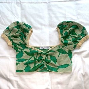 Zara jacquard crop top
